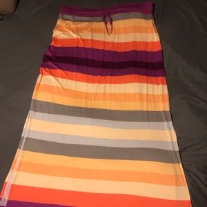 Multi Colored Striped Maxi Skirt